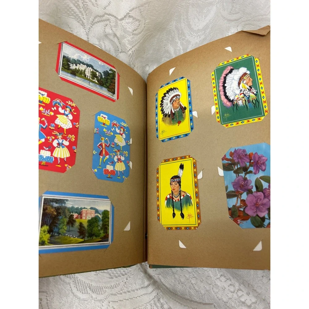 Vintage 1940s 1950s My Card Collection Album Full Pinup Girls Horses Dogs Swap - Picture 8 of 10